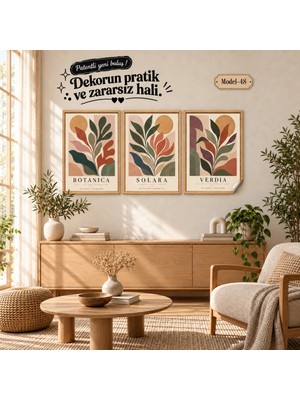 Akıllı Kağıt Statik Tutunma Özellikli Tablo - Poster Modern (Model- 48)