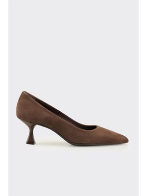 Elle Kahve Deri Kadın Stiletto