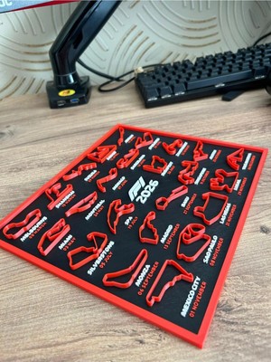 Umikolab 2026 Motor Yarışı Takvimi, 3D Pist Tablosu ve Çerçeve 22 x 25 cm