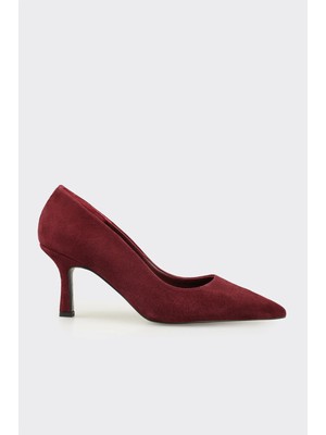 Elle Bordo Deri Kadın Stiletto