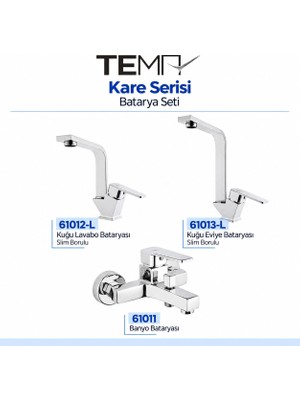 Tema Kare Batarya Seti (Banyo-Lavabo-Mutfak)