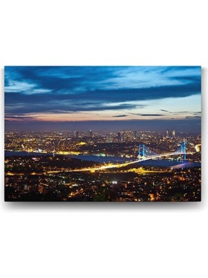 90X60 cm Istanbul Panorama Şehir Tablosu