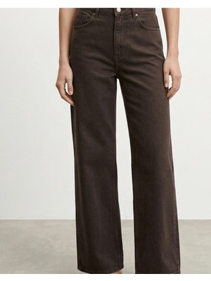 Shın Butik Shın Kahverengi Yüksek Bel Wide Leg Jean