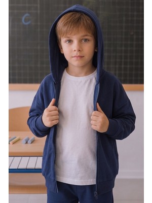 Zeyland Kız Erkek Çocuk Fermuarlı Kapüşonlu Sweatshirt