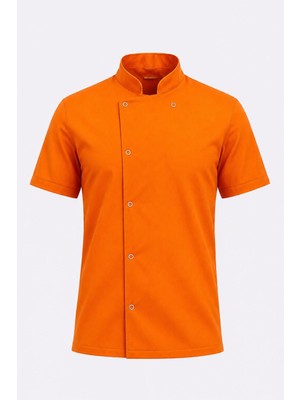 Lookmt Moda Unisex Turuncu Renk Çıtçıtlı Aşçı Ceketi Şef Ceketi Aşçı  Saya