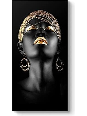 Afrikalı Kadın Kanvas Tablo 80 x 160