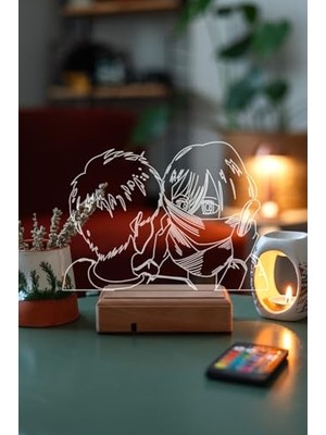 Attack On Titan Mikasa, Eren 16 Renk Gece Lambası