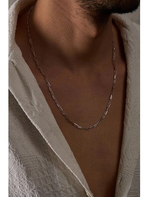 Ricco Jewellery 14 K Beyaz Altın Kaplama 925 Ayar Gümüş Ataç Kolye