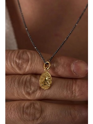 Ricco Jewellery Siyah Rodaj Kaplama 925 Ayar Gümüş Af Kolye
