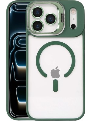 Store Joko Apple iPhone 17 Pro Remim Lensli Magsafe Standlı Kapak - Koyu Yeşil