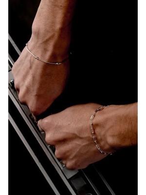 Ricco Jewellery 925 Ayar Gümüş Old Money Tek Dorika Yılan Bileklik