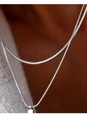 Ricco Jewellery 925 Ayar Gümüş Old Money Yılan Zincir