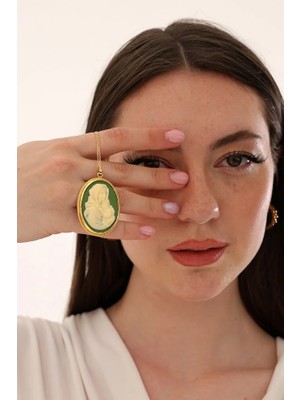 Ricco Jewellery 14 K Gold Kaplama 925 Ayar Gümüş Meryem Ana Madalyon Kolye