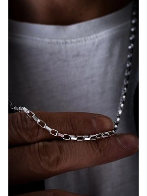 Ricco Jewellery 925 Ayar Gümüş Old Money Küt Küp Zincir