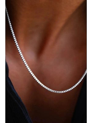 Ricco Jewellery 925 Ayar Gümüş Old Money Küp Zincir