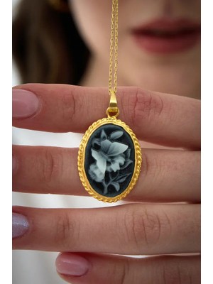Ricco Jewellery 14 K Gold Kaplama 925 Ayar Gümüş Kelebek Madalyon Kolye