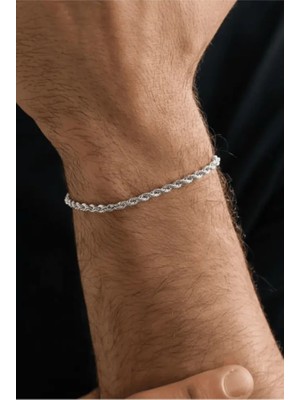 Ricco Jewellery 925 Ayar Gümüş Old Money Italyan Orta Halat Bileklik
