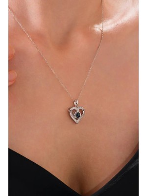 Ricco Jewellery 14 K White Gold Kaplama 925 Ayar 100 Dilde Seni Seviyorum Kolye