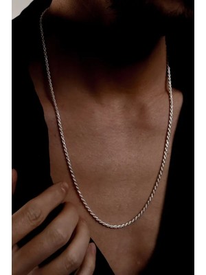 Ricco Jewellery 925 Ayar Gümüş Old Money Burma Halat Zincir