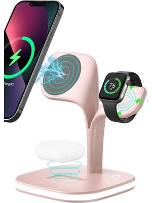 Store YM-UD22 Kablosuz Şarj Masaüstü Set - Pembe