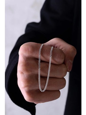 Ricco Jewellery 925 Ayar Gümüş Old Money 2 mm Gurmet Zincir