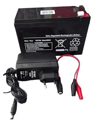 Akülü Arabalar Için 12V 7 Ah Akü ve Şarj Cihazı Adaptörü
