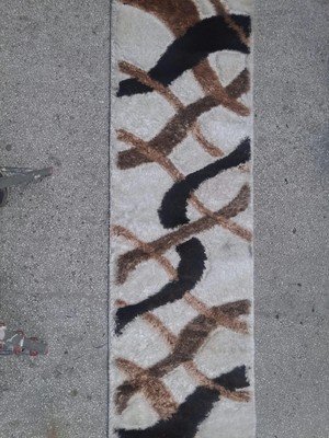 Bengi Ankara Mobilya Halı Dilek Shaggy Collection 80-300 Ölçüsünde Kahve Çizgili Saçaksız