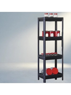 Aslanoğlu Store Şık Siyah Dikdörtgen Raf Ünitesi 100 cm Derinlik 36 cm