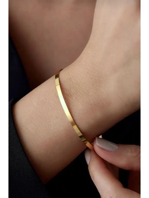 Ricco Jewellery 14 K Gold Kaplama 925 Ayar Gümüş Ajda Bilezik