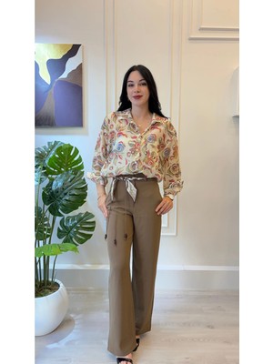 Shın Butik Shın Desenli Salaş Gömlek