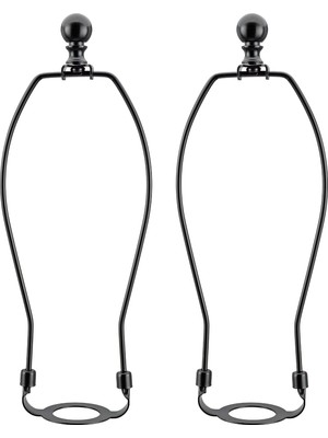 Store Mat Siyah 20040-32A, 9 Inç Abajur Tutucu Adaptör, Sağlam Çelik Çarpmalı Silindir Tokmak, 22,86 cm Harp ve E26 36 mm Uno Montaj Kaplaması Dahil, 2'li Paket