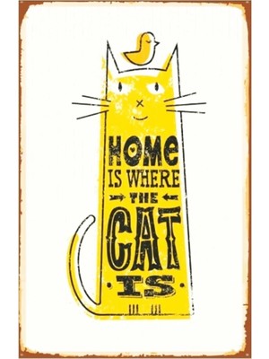 Store Kuşe Kağıt Duvar Posteri Cat Is Retro Vintage DRTR0040