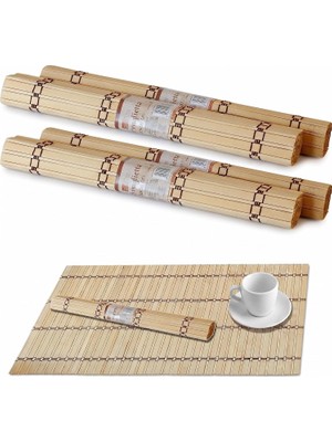 Store 4'lü Bambu Amerikan Servis ve Suşi Sarma Hasırı (30X38 Cm) - Çok Amaçlı Makisu