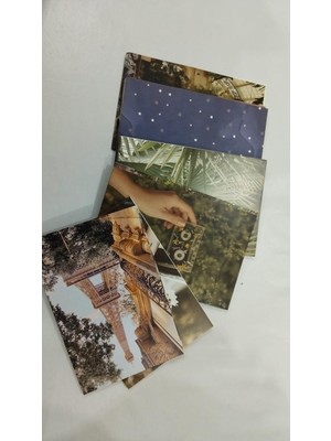 Store Aesthetic Doğa ve Seyahat Temalı Duvar Kolaj Kiti - 50 Adet Paris Eyfel Kulesi ve Vintage Kaset Poster Kartları, Retro Bitki Odası Dekoru, Indie Yurt Odası Duvar Sanatı (10X15 Cm)