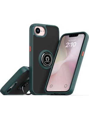 Store Apple iPhone 16E Kılıf Montreal Yüzüklü Silikon Kapak - Yeşil