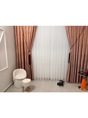 Store Mızraklı FIR0914 AR03102 1/3 Sık Pileli Beyaz Tül Perde 300 x 260