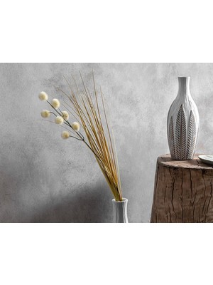 Store Grass Ball Tek Dal Yapay Çiçek 85 cm Krem
