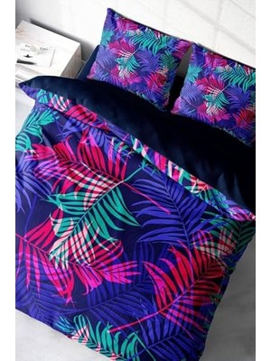 Palm Color 3D Pamuk Saten Çift Kişilik Nevresim Takımı, MONOHOME2315