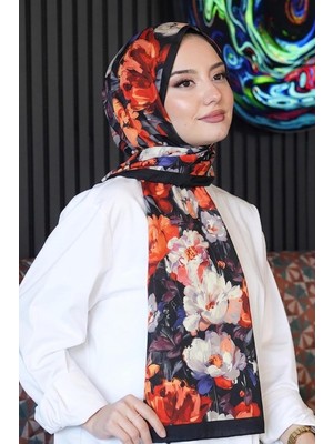 Store Gül Desen Çok Renkli Soft Pamuk Şal