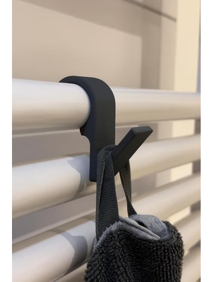 Store 6 Adet Siyah Duşakabin Havlupan Petek Banyo Mutfak Kancalı Havlu Bornoz Askısı