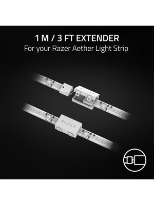 Store Aether Light Strip Extender - Rgb LED Işık Şeridi Uzatma (1m / 3ft Genişletici, 8 Genişleticiye Kadar Bağlayın, Esnek Tasarım) Beyaz