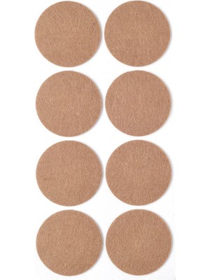 Store Kahverengi 8 Adet Yapışkanlı Sandalye, Masa, Koltuk Altı Parke Koruma Keçesi, Yuvarlak, 5,5 cm