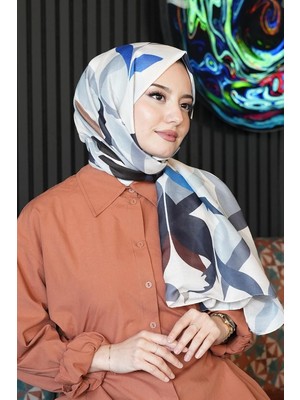Store Soyut Desen Bej Soft Pamuk Şal Bej