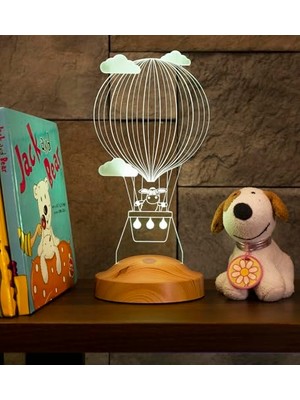 Kuzulu Balon Çocuk Odası Gece Lambası, 3 Boyutlu LED Lamba