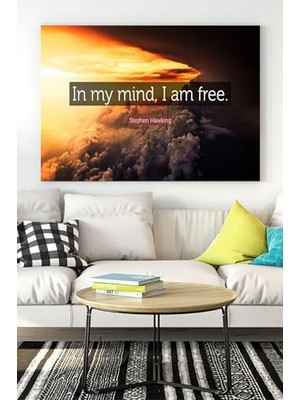 PSTER17396 Stephen Hawking In My Mind Motivasyon Kanvas Tablo 3 40 x 60