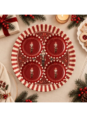 Sarkap Home 26 cm Nutcracker Meyve Tabağı ve 4'lü Çerezlik Seti