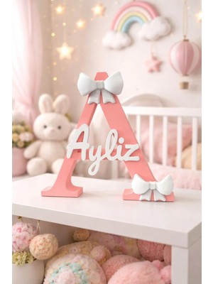 Umikolab Kişiye Özel Harf Isim Dekor Çocuk Odası Figürsüz 20 cm