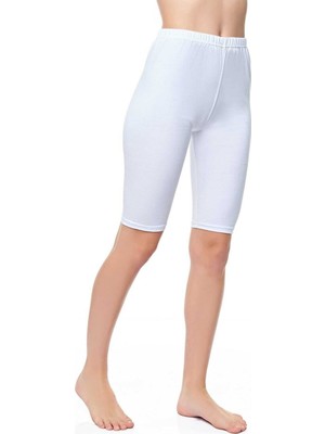 Tutku Elit Likralı Modal Elastan Diz Üstü Tayt-Beyaz-3xl
