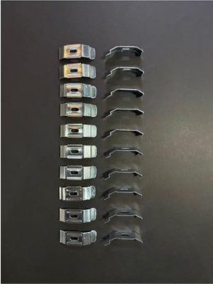 Zebra ve Stor Perde 3.5 cm Metal Montaj Aparatı, 20 Adet, Metalik Gri