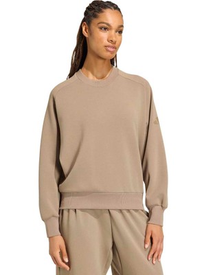 Adidas Soft Lux Loose Kadın Bej Sweatshirt